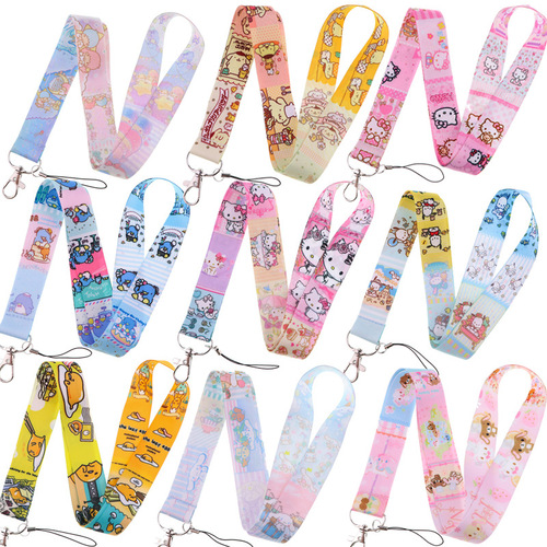 Cute cat and dog family mobile phone lanyard camera tag lanyard mobile phone chain lanyard office ID accessories