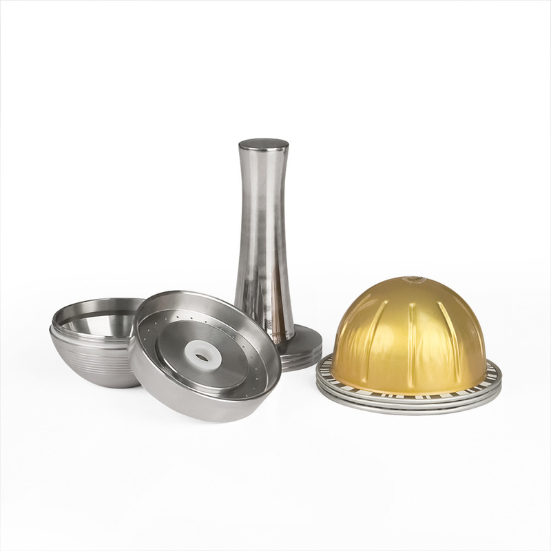 Compatible with Nespresso Vertuo Stainless Steel Coffee Capsule DIY Recyclable Coffee Capsule Shell Compatible with Nespresso Vertuo Stainless Steel Coffee Capsule DIY Recyclable Coffee Capsule Shell