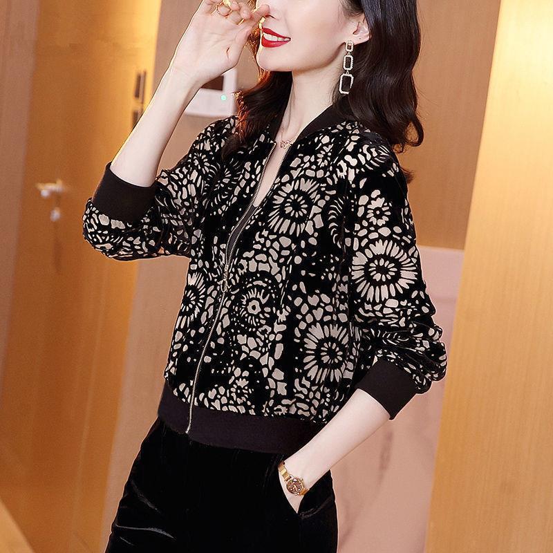 Casual Gold Velvet Short Coat Women's Spring and Autumn Women's New Clothes Korean Loose Western Style Baseball Suit Jacket Casual Gold Velvet Short Coat Women's Spring and Autumn Women's New Clothes Korean Loose Western Style Baseball Suit Jacket