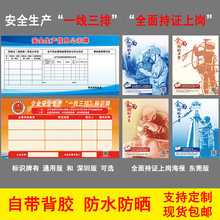 深圳东莞企业安全生产一线三排标识牌全面持证上岗海报信息公示栏