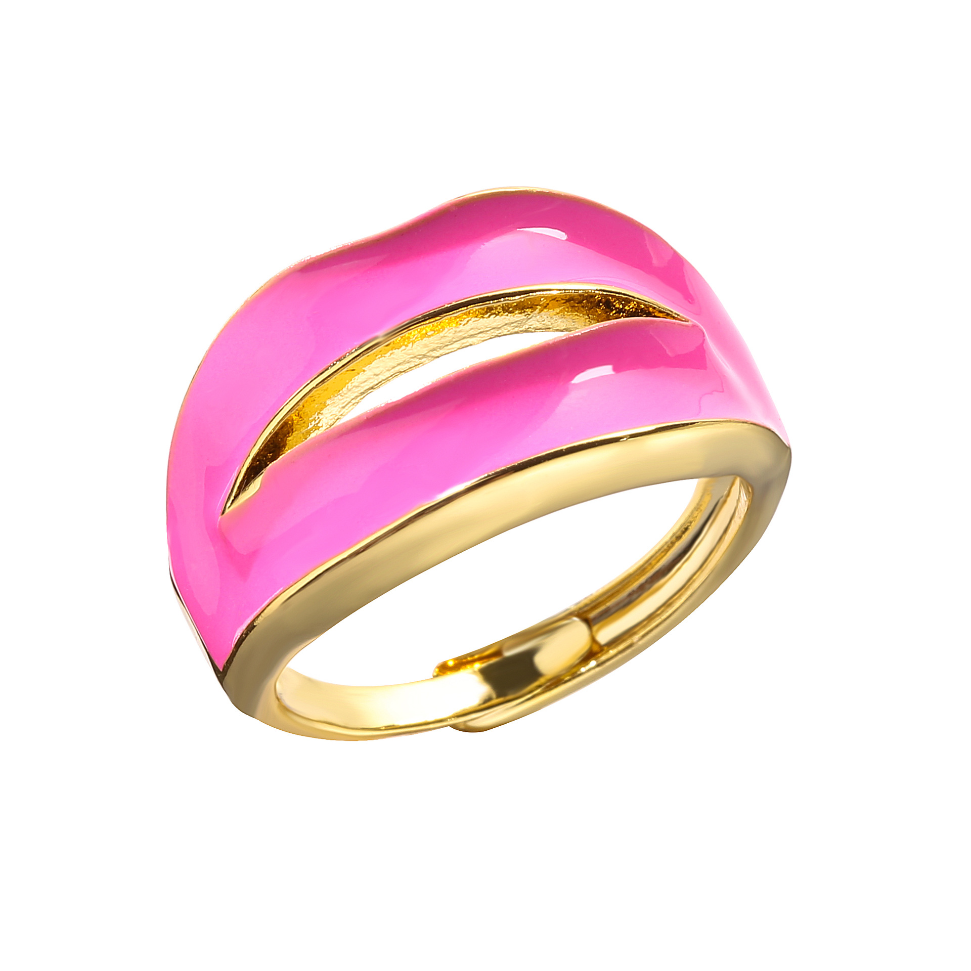 Fashion Solid Color Copper Irregular Plating Open Ring 1 Piece