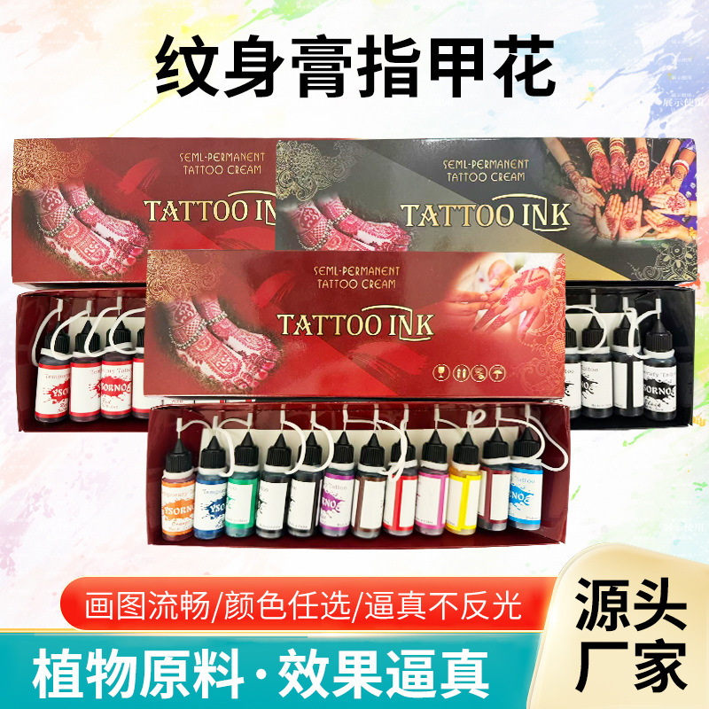 Tattoo Cream, Tattoo Paste, Henna Wholesale, Plant-Based Ingredients, Cross-Border Hand-Painted Paste, In-Stock Tattoo Painting Juice Wholesale