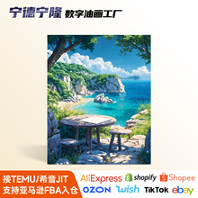 风景数字油画源头工厂跨境电商一件代发定d制代贴外贸大批量出口