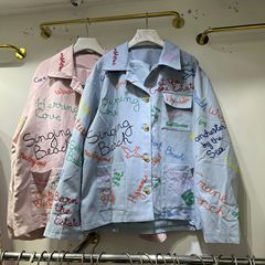 スター同型重工珠刺繍工装粉コート女性ファッション高級感カジュアル上着コート