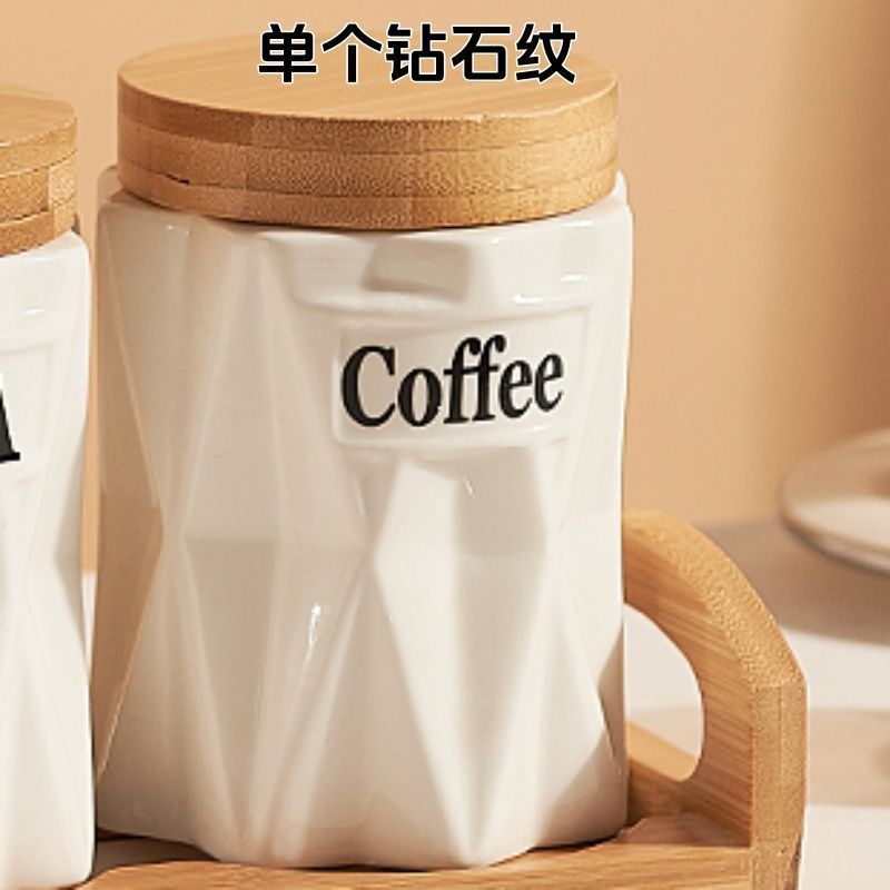 创意收纳轻奢储物罐陶瓷简约密封罐高颜值零食茶叶茶叶罐咖啡家用|undefined