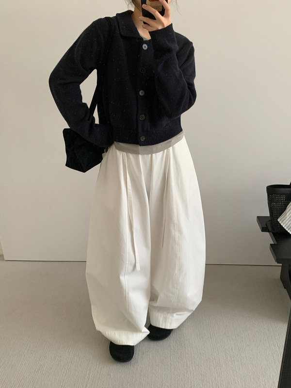 TG 学院风经典翻领毛衣女2025秋季新款软糯纯羊毛针织短开衫25839|undefined