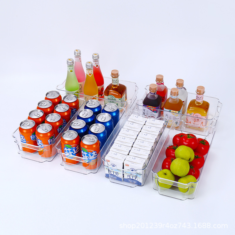 Estante de vino transfronterizo, almacenamiento de vasos de agua transparente de plástico de Amazon, estante de exhibición superpuesto, almacenamiento de refrigerador de vino