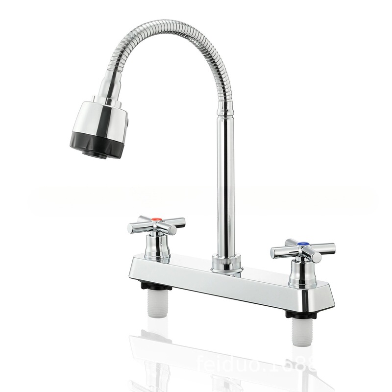 Brazilian South American Hot and Cold Water Faucet with Dual Ceramic Plates and Plastic Dual Interface for Rvs 8inch Splash-Proof Universal Faucet Sink