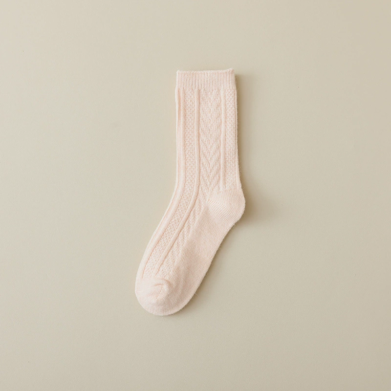 Warm woolen winter knee socks, mid-length