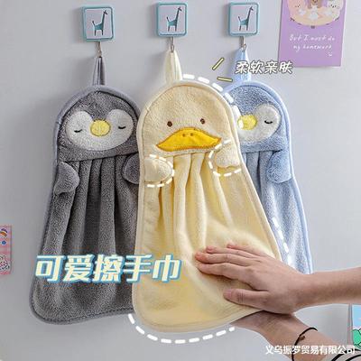 undefined6 Towel Hanging type water uptake towel children Wash your hands baby Cloth towels lovely penguin duck Skin-friendlyundefined