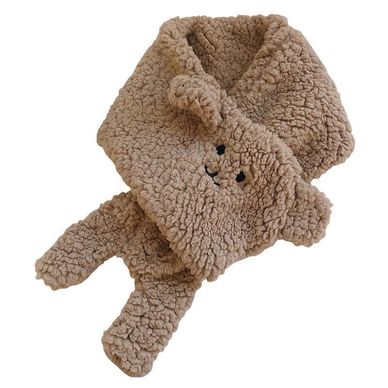 Cute little bear women in winter, furry sweet, cute and silly girl, student versatile scarf for warmth_voghion.com