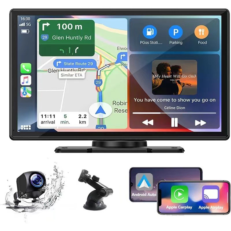 9inch Portable Carplay Recorder Wireless Android Auto Smart Screen Car Navigation MP5 Player