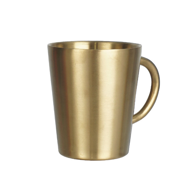 304 de acero inoxidable de estilo coreano taza de agua de doble capa taza con mango anti-escaldado taza de café taza de leche taza del hogar