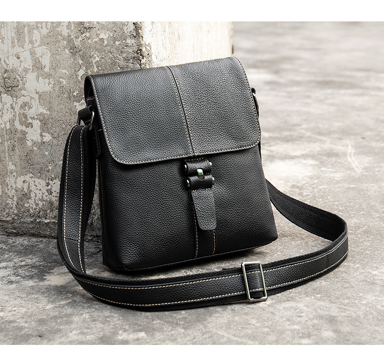 Men's Genuine Leather Crossbody Bag, Premium Cowhide Shoulder Bag_voghion.com