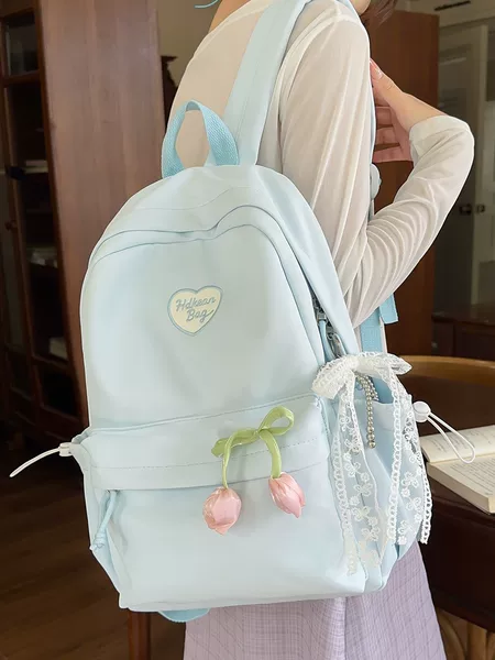 Cross-Border Fashion Simple Tulip Large-Capacity School Bag for Middle and High School Students, Grade 1-6, Weight-Reducing Backpack for Girls