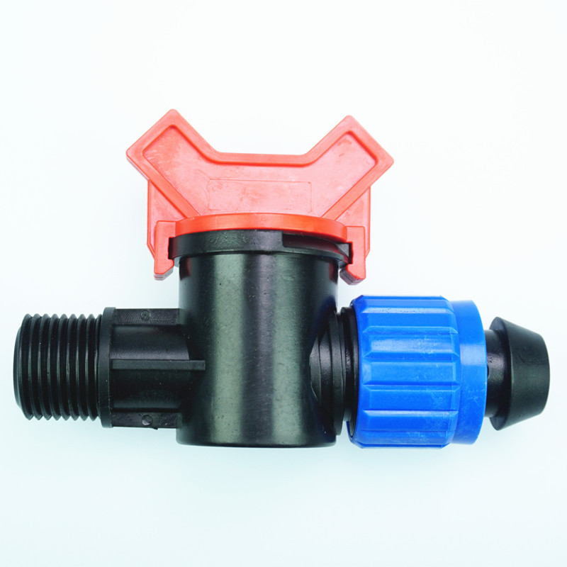 Gran diámetro 20PE tubo de bloqueo * 4 válvula de diente externo invernadero micro-spray goteo riego por pulverización accesorios de tubería pe accesorios de jardinería