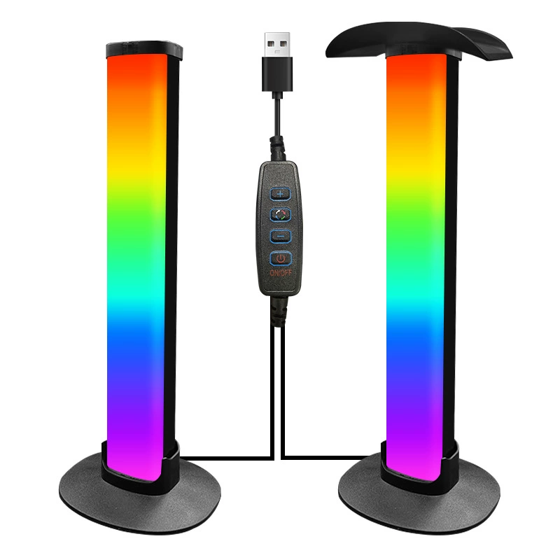 RGB Ambient Tower Table Lamp, 5W, Bluetooth/Remote/Wired Control, Headphone Rack Option