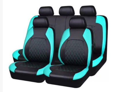 065# foreign trade universal: Universal seat cover - black-green-side-wings-universal