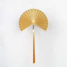 新中式婚禮金色鐵藝掛件空中吊頂裝飾圓形雕花櫥窗布置婚慶道具