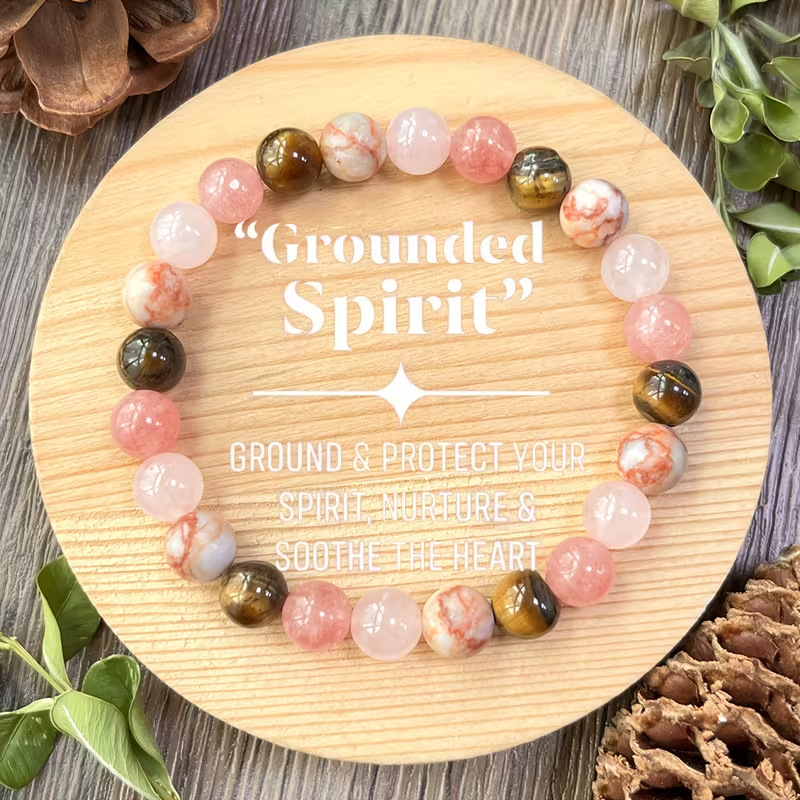 Temu Cross-Border Hot Selling Healing Bracelet 8mm Natural Stone Bead Bracelet Protection and Relief Anxiety Spiritual Bracelet