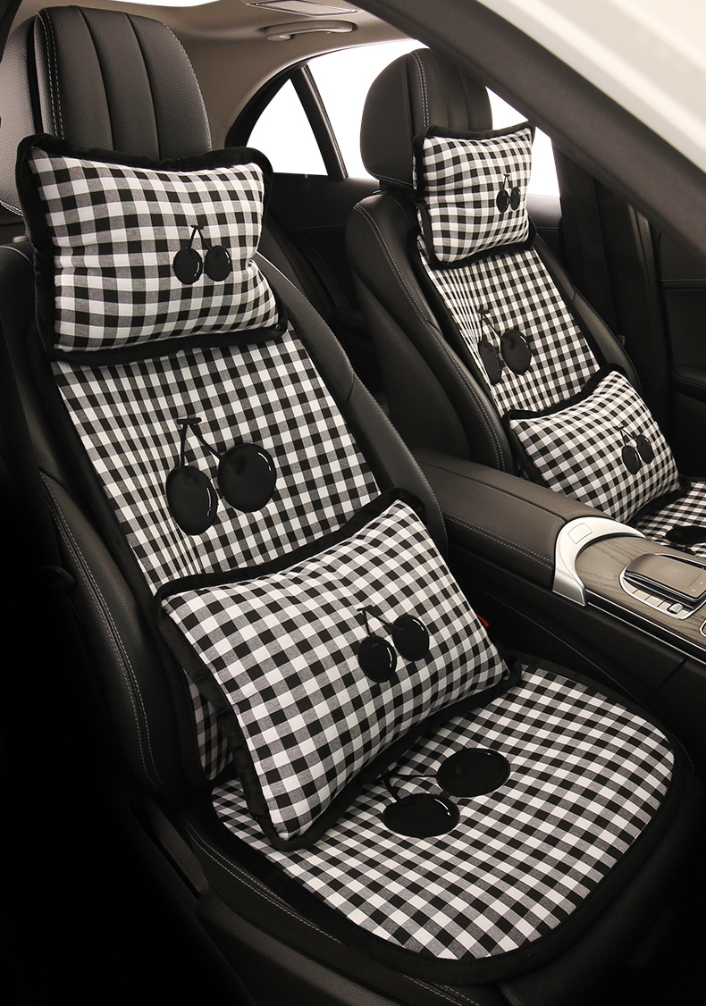 Car Seat Cushion for Summer, Suitable for All Seasons, 2025 New Model, Cute Car Seat Pad, Non-Slip, Ventilated Seat Cover for Women's Car Interior