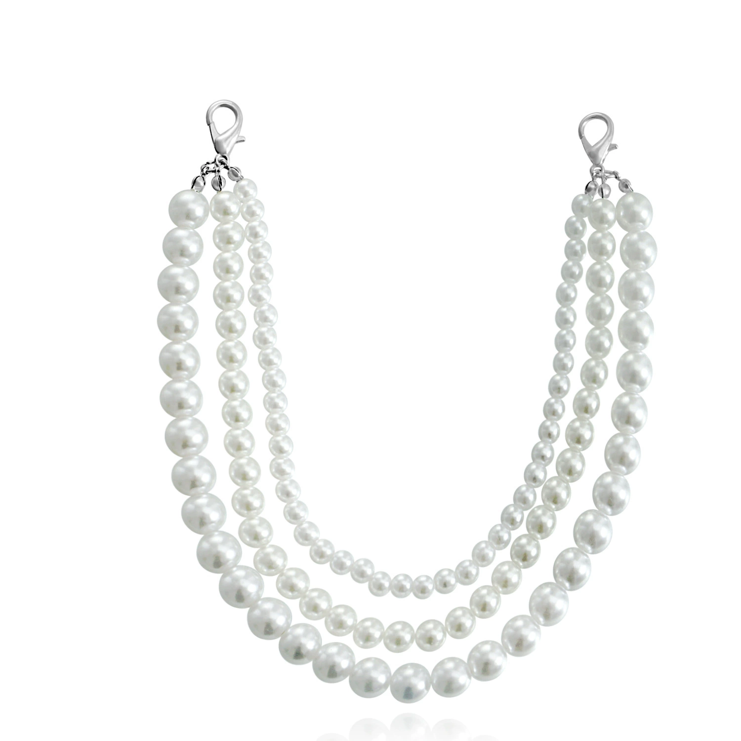 Европейские и американские трансграничные украшения, трехслойные глянцевые жемчужные лески ручной работы, плетеная цепочка для обуви, высококачественные аксессуары для ног с геометрическим рисунком