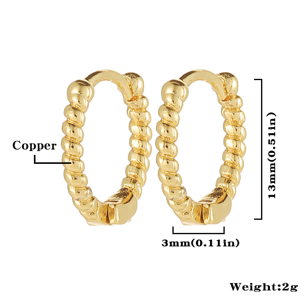 Fashion Geometric Copper Hoop Earrings Plating Copper Earrings