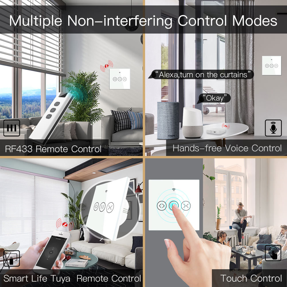 zigbee涂鸦智能家居触摸窗帘开关触摸面板定时开关卷帘智能开关