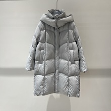 2025冬季新款女装保暖御寒连帽宽松中长款羽绒服时尚外套 004114