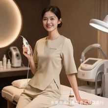 五分袖工作服女美容师医美美体师高端职业装韩式养生馆皮肤管理师