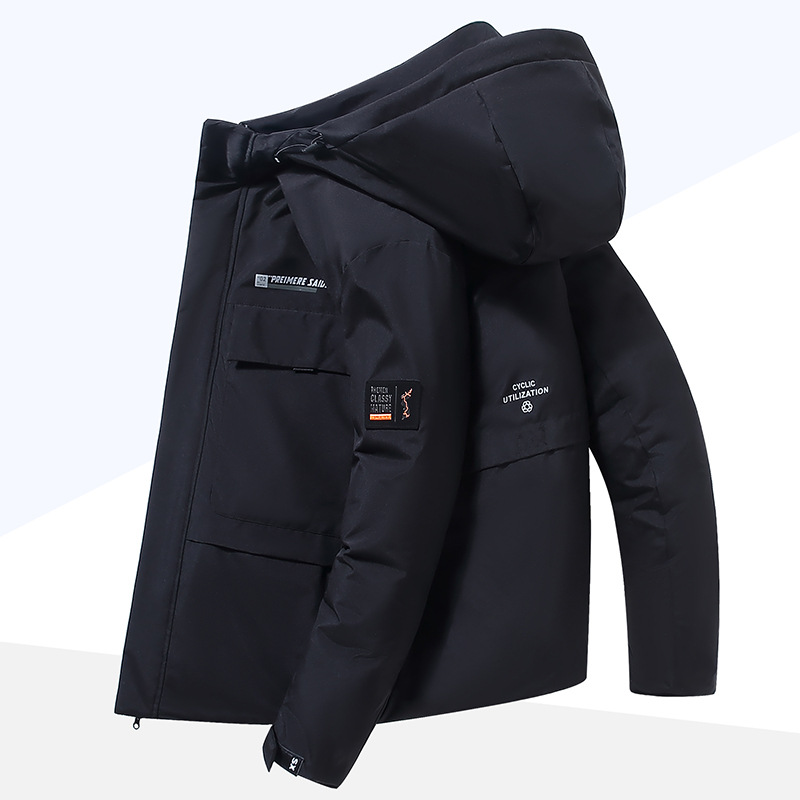 Herrenbekleidung Winter Herren Baumwolljacke Herren kurze Mode warme Kapuzenjacke dicke trendige Jacke_voghion.com