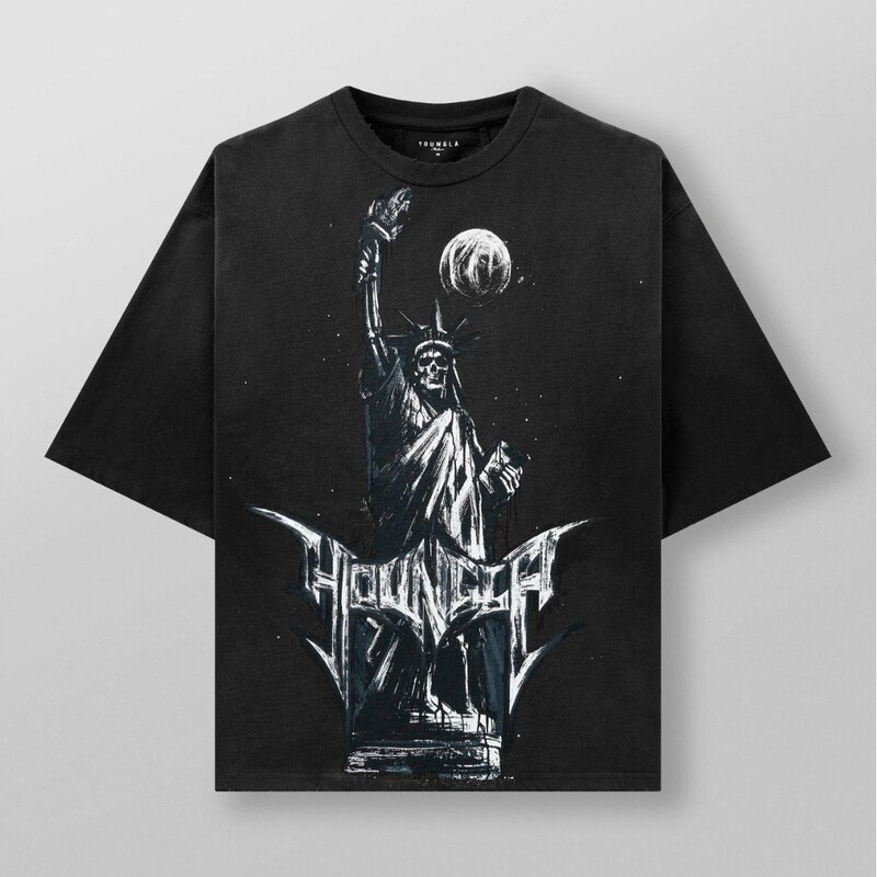 Youngla American Retro Men's Oversized T-Shirt Street Hip-Hop Loose Short-Sleeved Jogger Sports Fitness T-Shirt Youngla American Retro Men's Oversized T-Shirt Street Hip-Hop Loose Short-Sleeved Jogger Sports Fitness T-Shirt