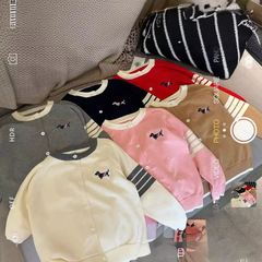 Children's clothing 2024 Spring New Solid Color 4-Panel TB Puppy Cardigan Unisex Kids Parent-Child Style Versatile Trendy Top