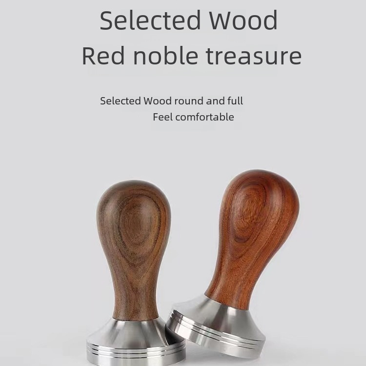 Coffee powder Press 51/53/58mm powder hammer solid wood handle household coffee machine pressure filler stainless steel powder hammer