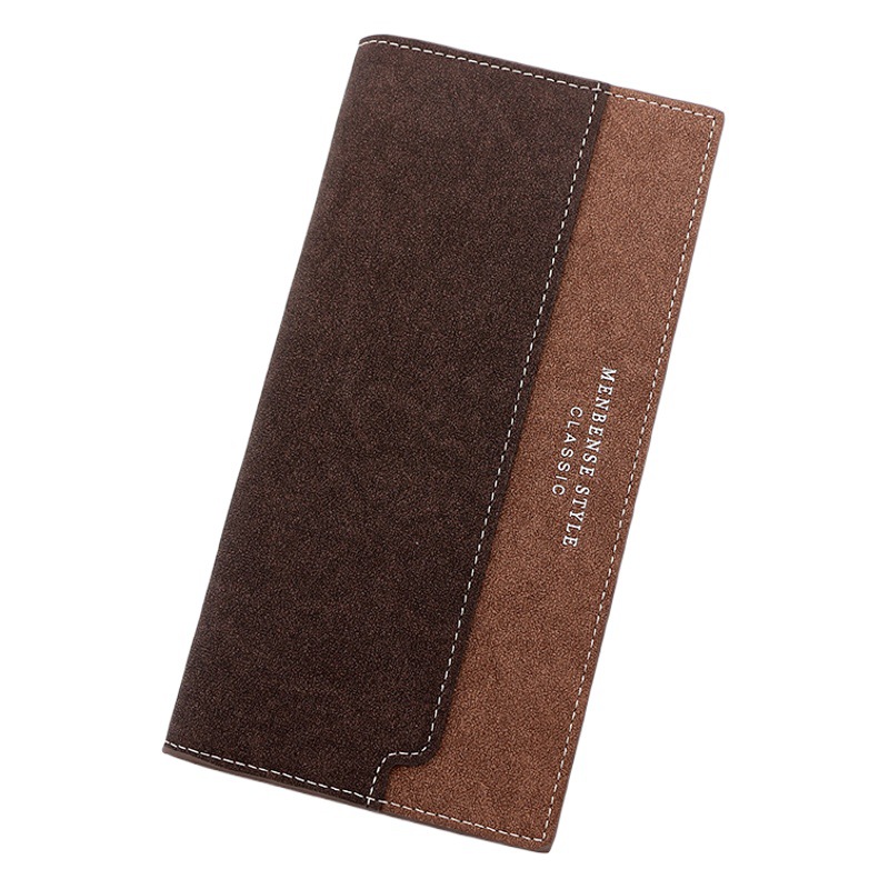 MenBense hombres billetera larga casual costura esmerilado embrague bolsa de identificación multi-Tarjeta embrague billetera