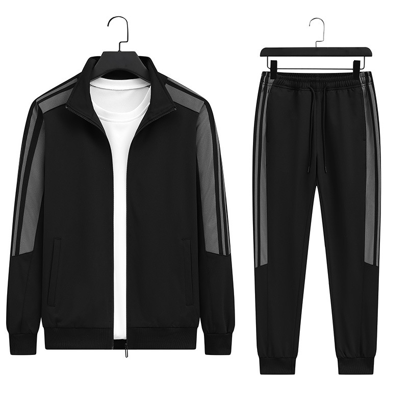Spring and Autumn New Jackets, Pants, Two Piece Ribbon, Three Bar Couple Sports cardigan Set, Men's_voghion.com
