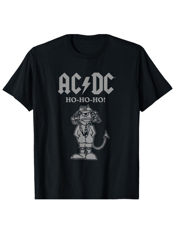 Ac/Dc Heavy Metal Hard Rock Band European and American Trendy Brand Retro Casual Loose Short-Sleeved Men's Cotton Direct Spray T-Shirt