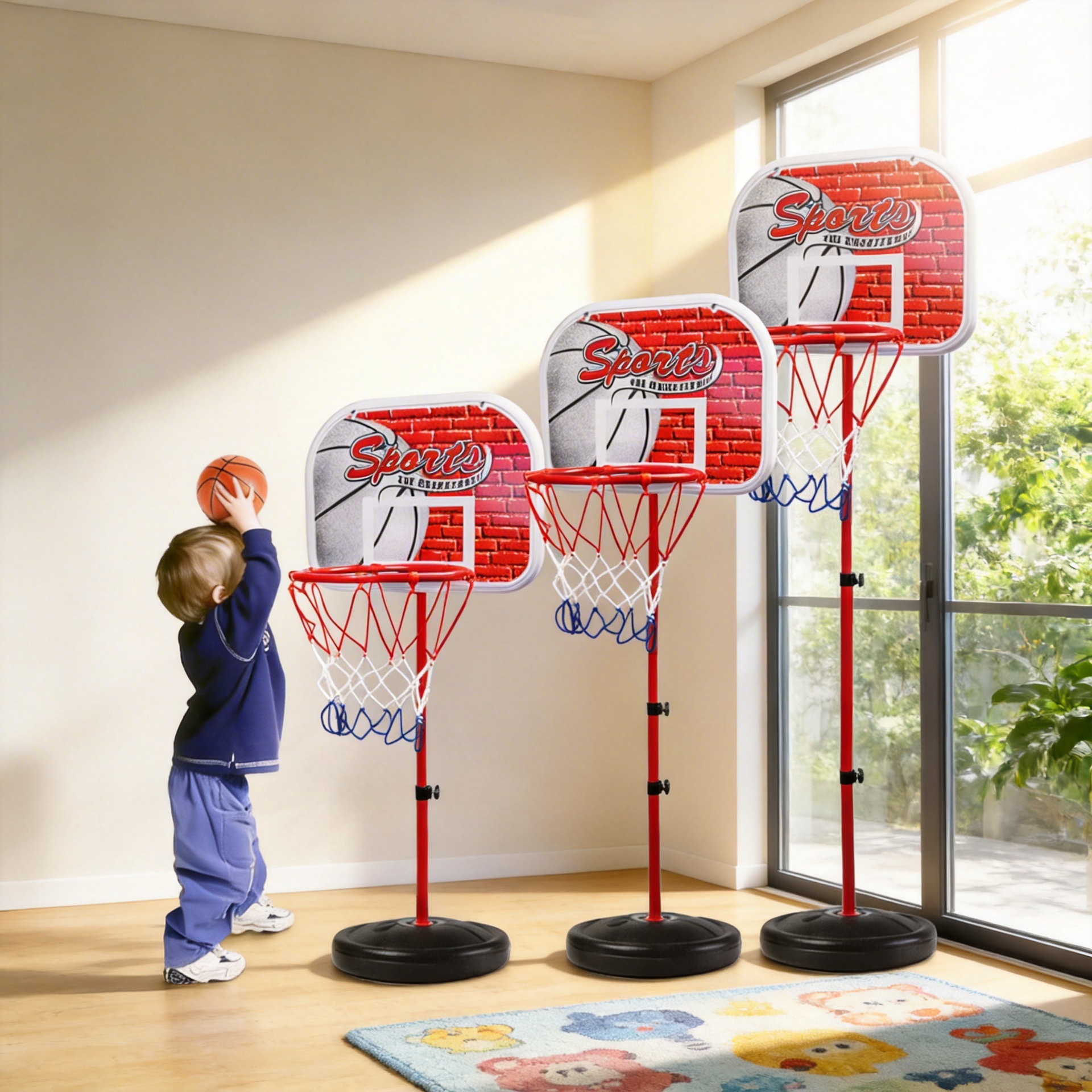 跨境立式儿童专用篮球架可升降可移动户外室内投篮机儿童体育玩具