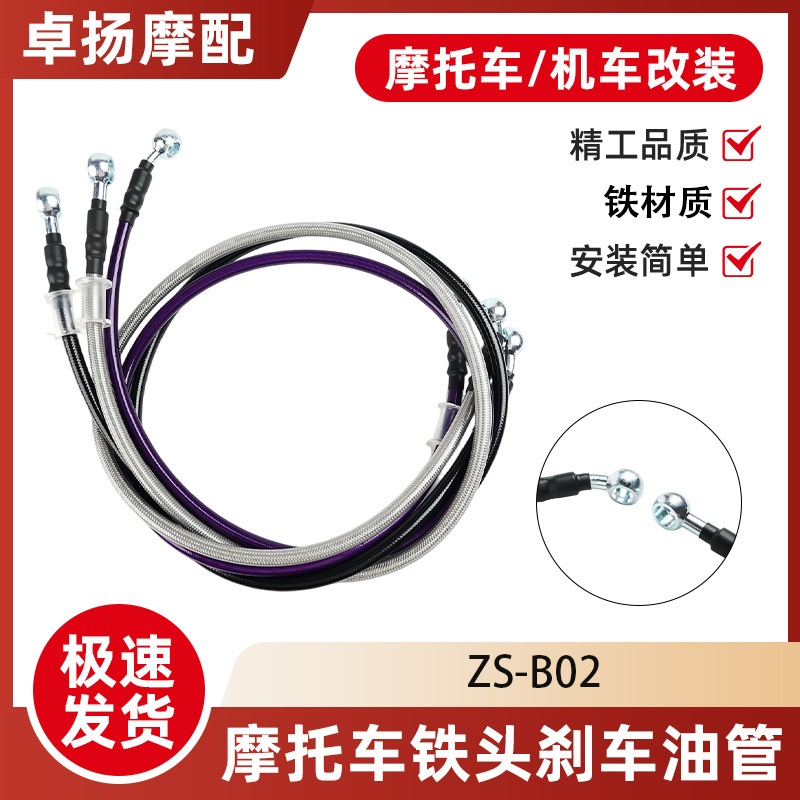 Wenzhou Motorcycle Brake Oil Pipe Disc Brake Colored Oil Pipe Steel Wire Rubber Sleeve Cross-Border Oil Brake Tube Brake Hose
