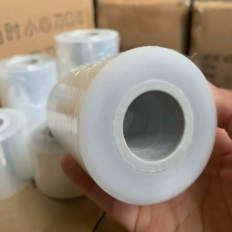 缠绕膜打包pe小卷5cm宽 外卖盒密封防漏工业拉伸保鲜膜缠绕包装膜
