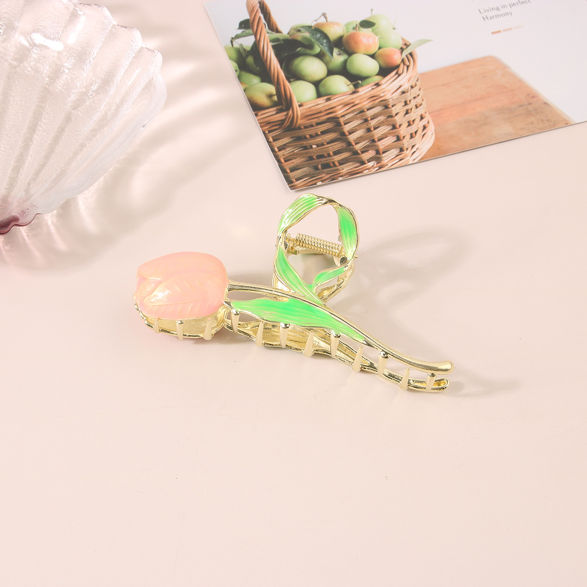Plating Design Pastoral Style Pastoral Flower Alloy Plating Hair Claws