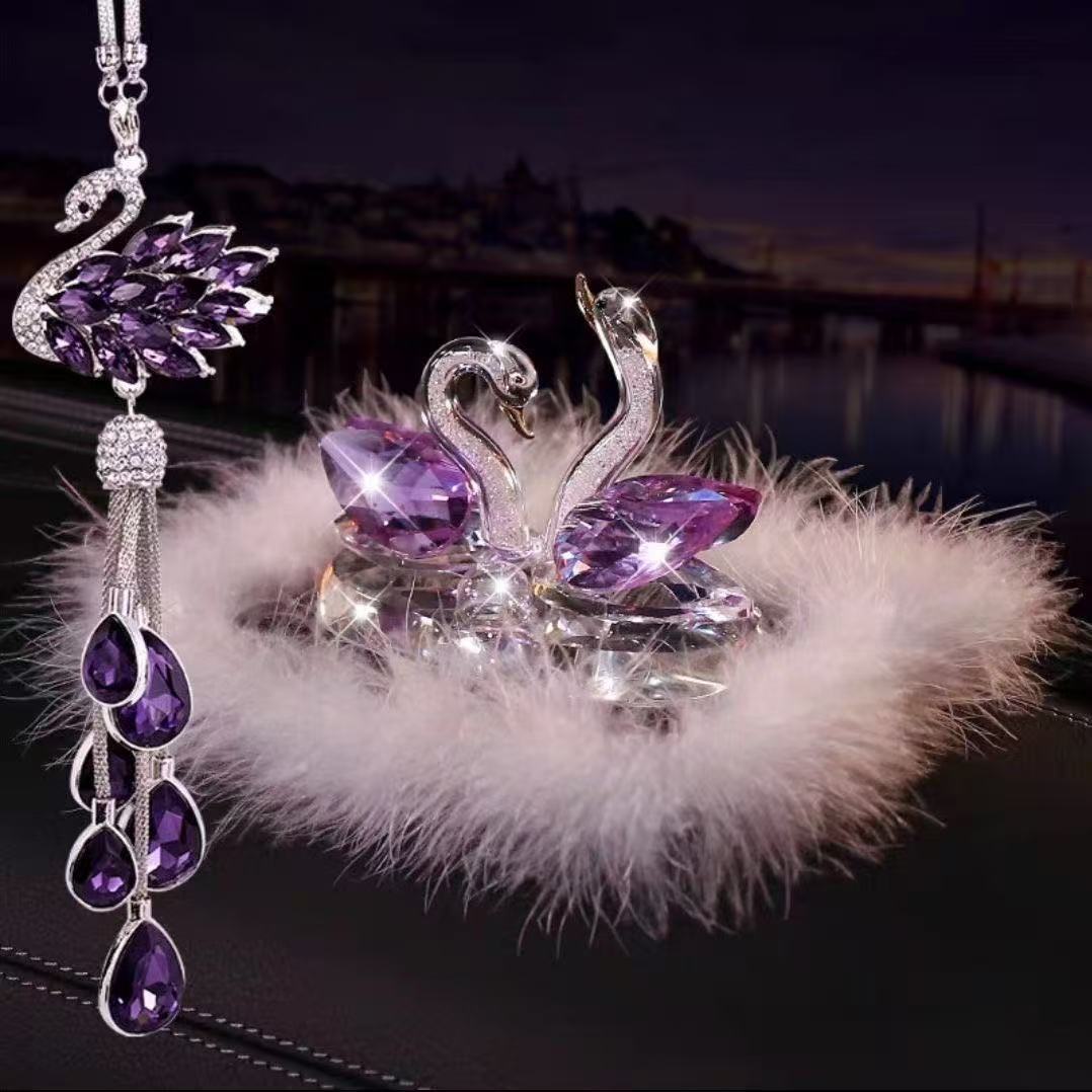 Car Dashboard Decoration Perfume, Creative and Unique, Popular on Tiktok, Goddess Style Crystal Swan