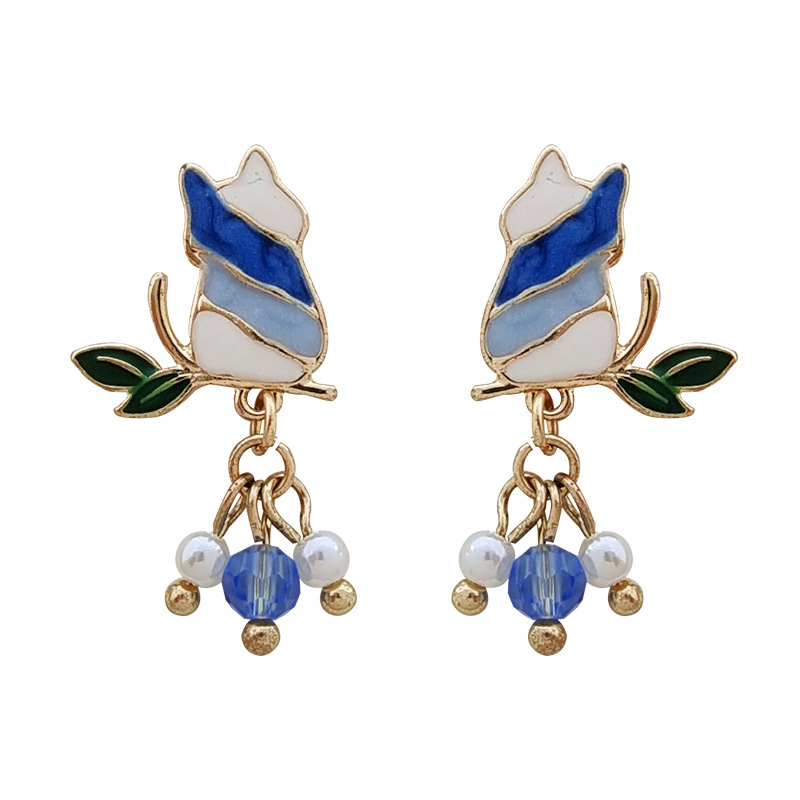 Fashion Cat Alloy Plating Womenu0027S Drop Earrings 1 Pair