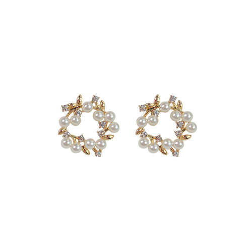 Dongdaemun new earrings S925 silver needle pearl garland earrings cute girl fashion sweet versatile earrings for women