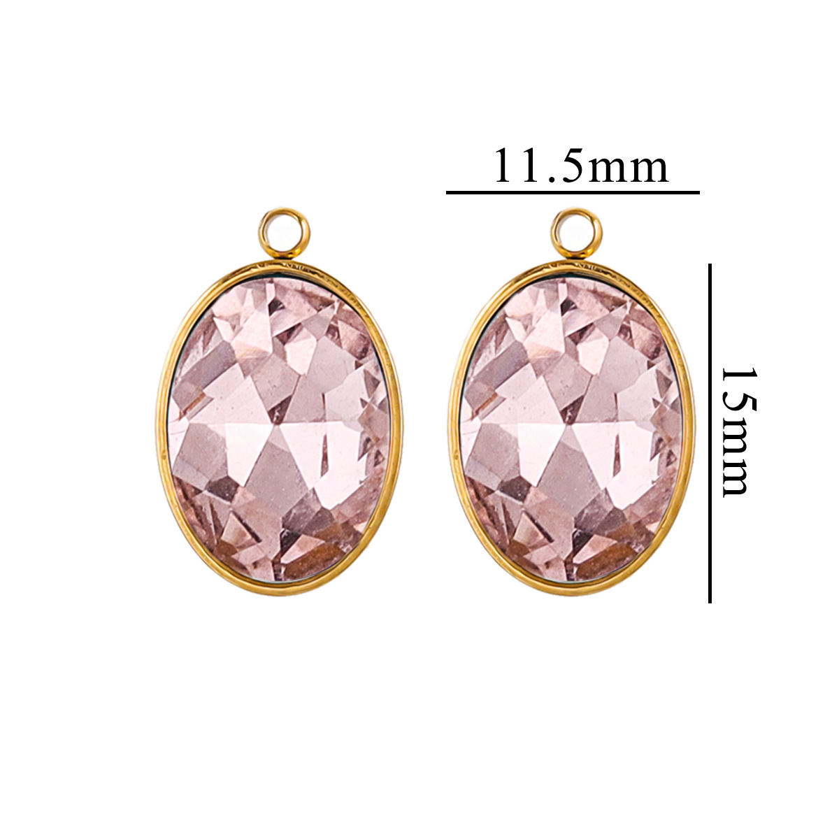 Joyas hechas a mano de bricolaje transfronterizas accesorios de acero inoxidable colgante collar de cristal ovalado pendiente colgante colgante