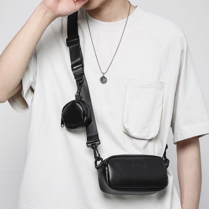 Men's Trendy Brand Small Crossbody Bag, Simple Casual Messenger Bag, Boys' Portable Small Bag, Shoulder Bag, New Mobile Phone Bag, New Model