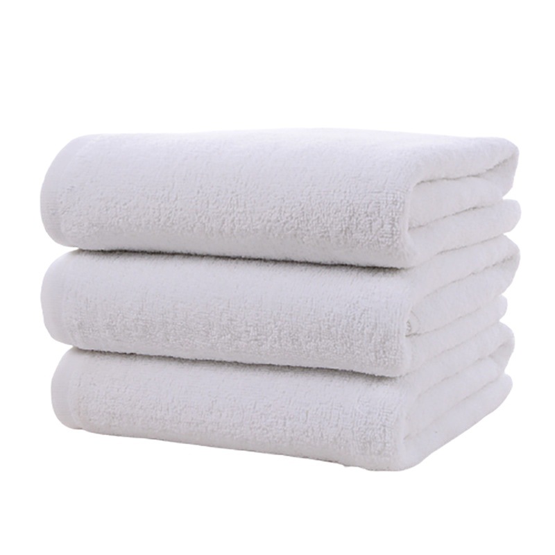 350g weak twisted yarn white bath towel hotel bath towel cotton bed making hotel beauty salon bath towel thickened wholesale