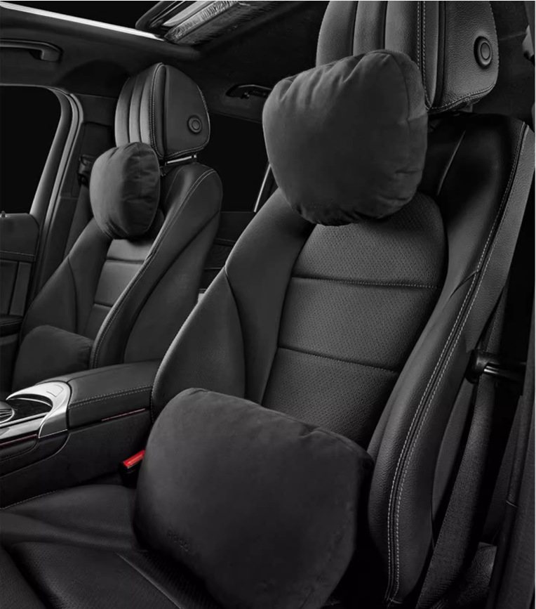 Car Suitable for Maybach Mercedes Suede Headrest Car Pillow Lumbar Support Neck Protection Car Cervical Seat Cushion