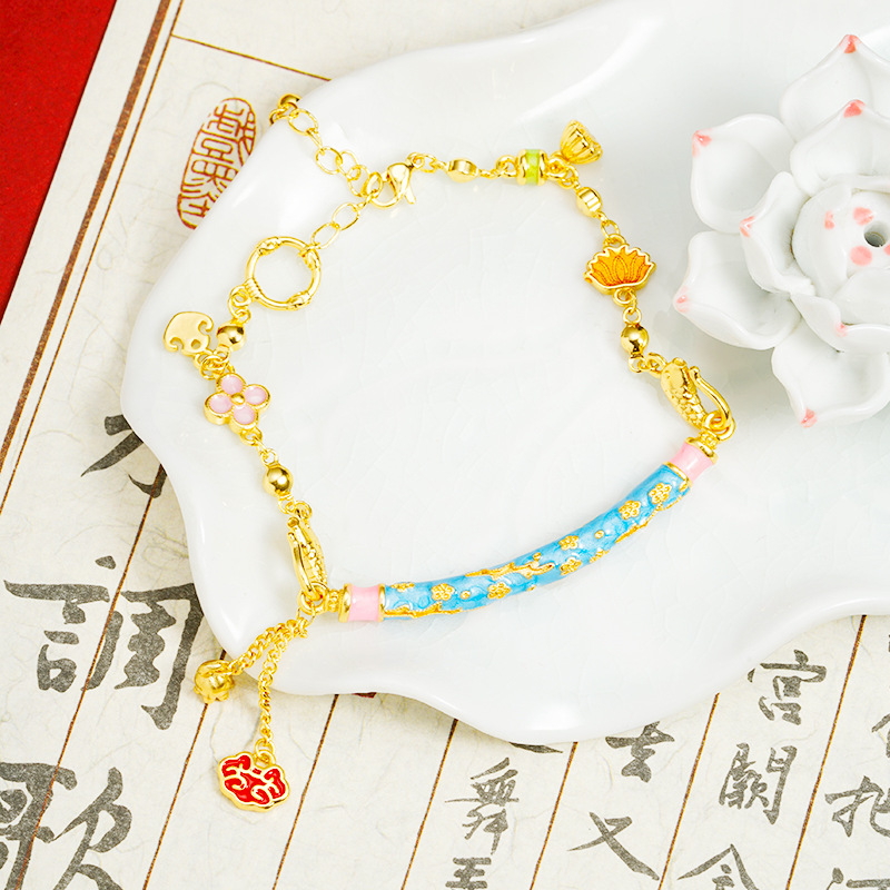 Brazalete de oro de arena vietnamita, la tendencia nacional de goteo de aceite, brazalete, brazalete de bordas, nicho femenino, joyas que no se desvanecen durante mucho tiempo.