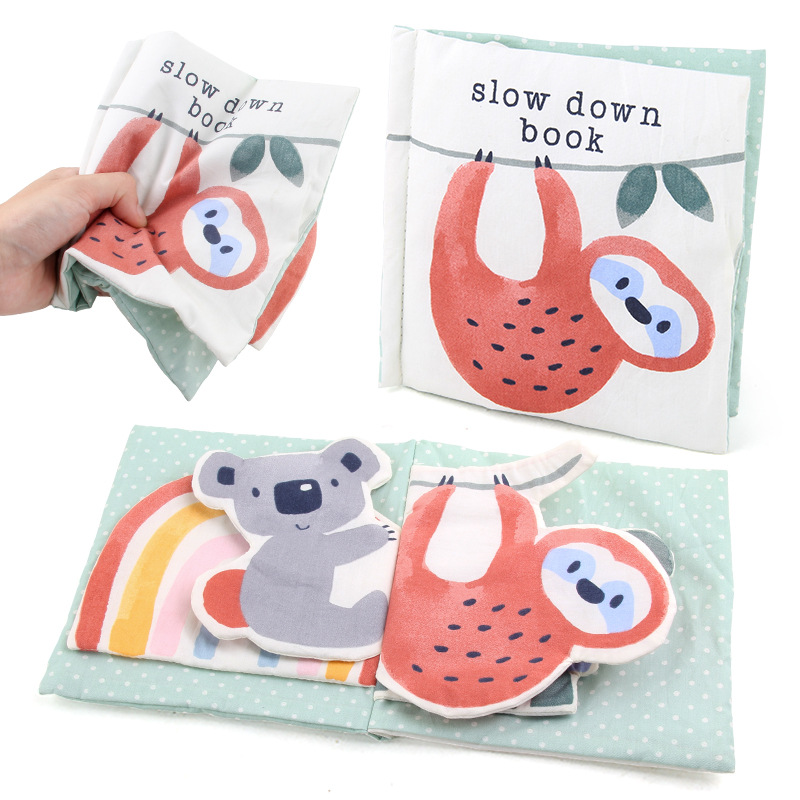Libro de tela para niños con sonido no puede rasgar animal Palma bebé inglés libro de tela educación temprana juguetes educativos exportación transfronteriza